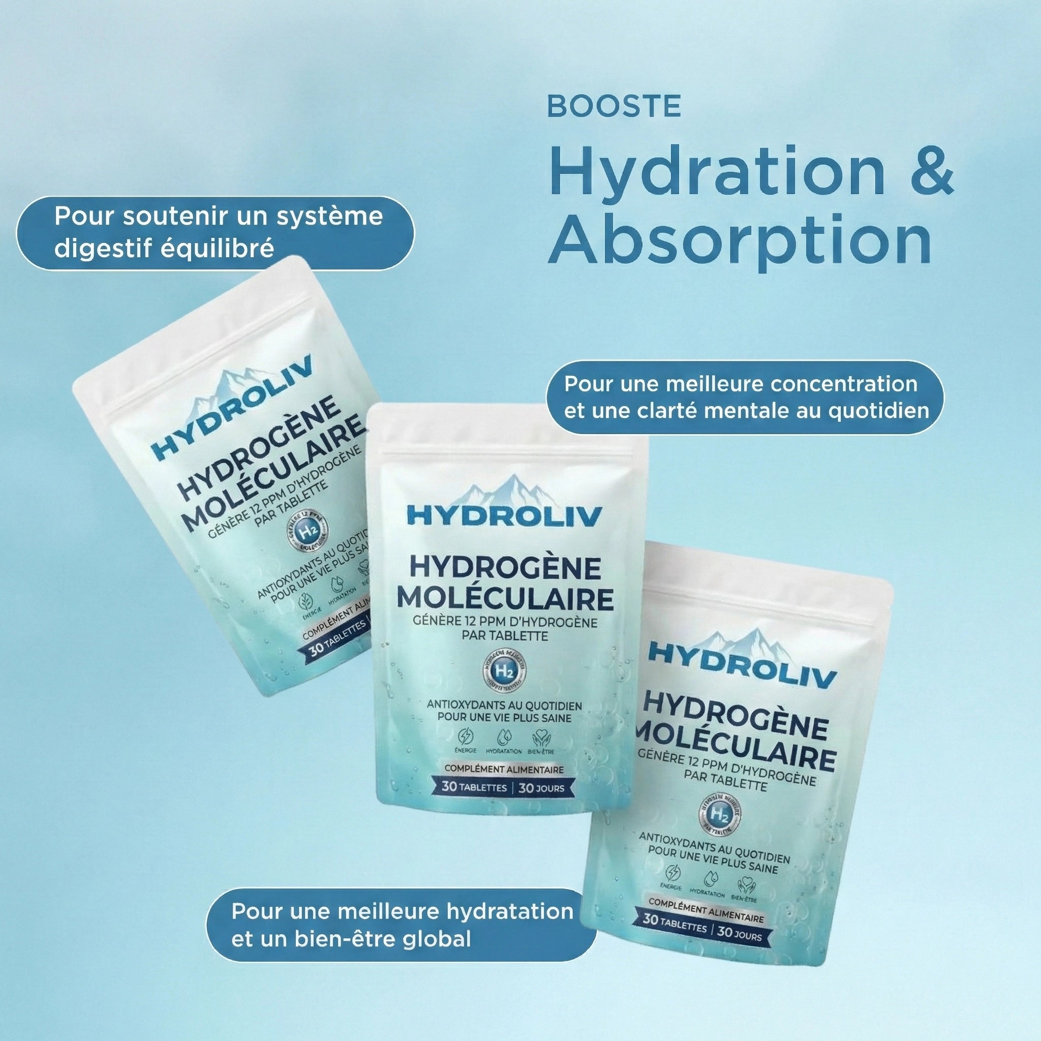 Hydroliv⎟Tablettes d’eau hydrogénée